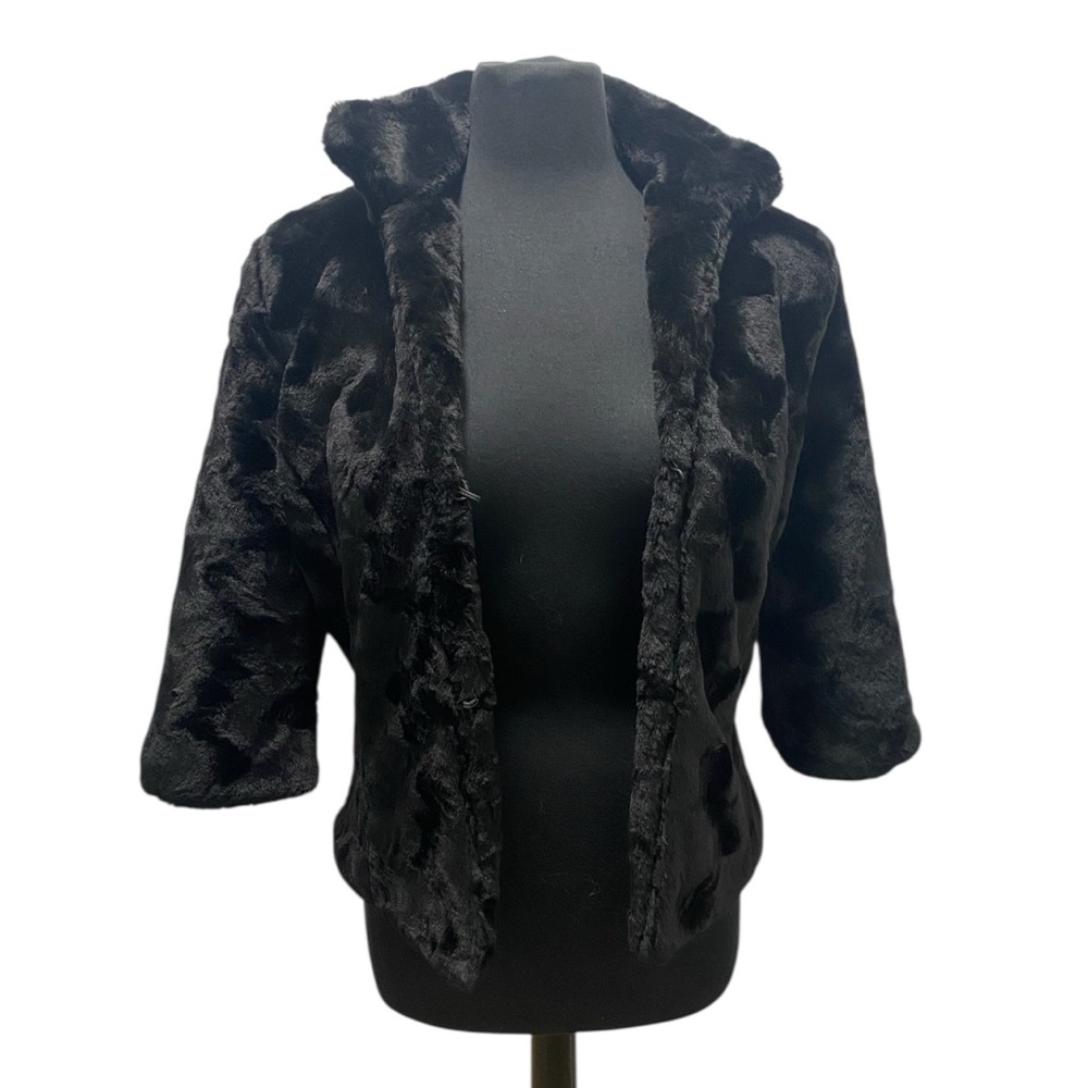 Merona Faux Fur Black Teddy Jacket - Like New - Women’s Small